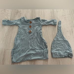 Caden Lane Baby Knotted Gown and Hat